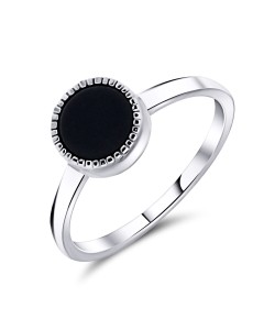 Black Agate Silver Ring NSR-2551